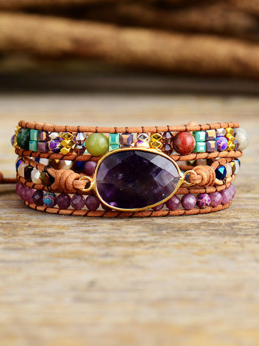 Triple-Layer Amethyst Bracelet by Rose & Reed image 2