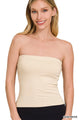 Cotton Tube Built-in Bra Top