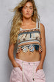 Cutout Flower Cropped Crochet Cami with with Dangle Detail