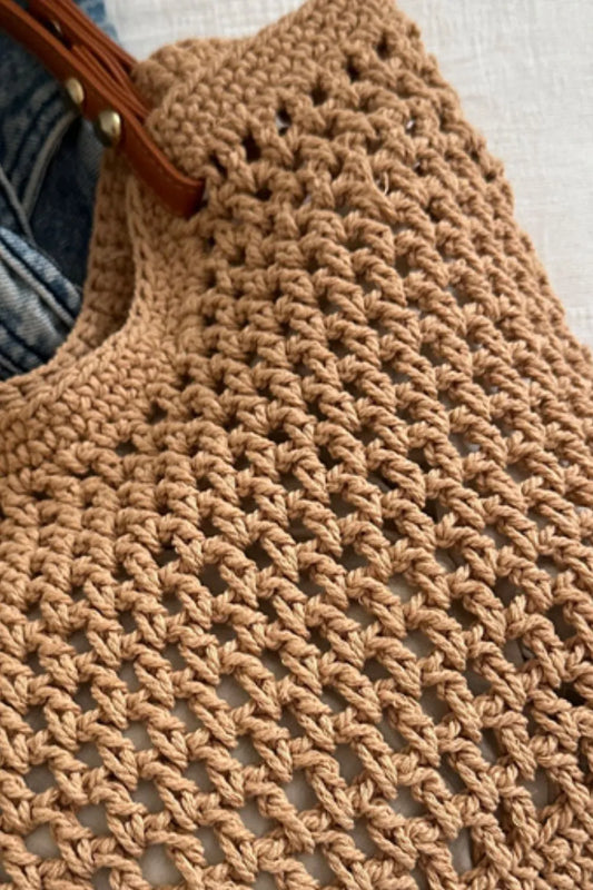 Openwork Woven Tote Bag by Rose & Reed image 2