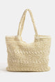 Fame Straw Braided Square Tote Bag
