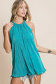 Pleating Knit Halter Neck Top