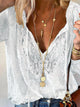Lace Tie-Neck Blouse