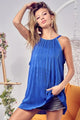 Pleating Knit Halter Neck Top