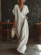 Lace Trim V-Neck Maxi Dress