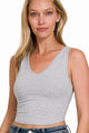Cotton V-neck Cropped Cami Top