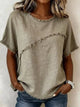 Frayed Hem Short Sleeve Top