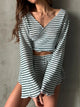 Striped Long Sleeve Top and Shorts Set